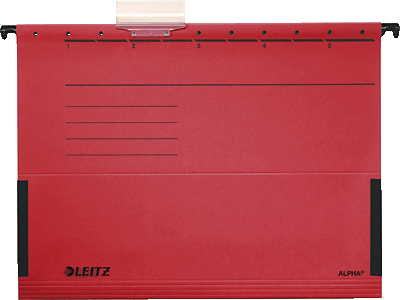 Leitz ALPHA Hängetasche/1986-30-25 A4 rot 250g/qm Inh.5