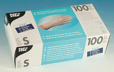 PAPSTAR Handschuhe Vinyl/12232 natur Inh.100