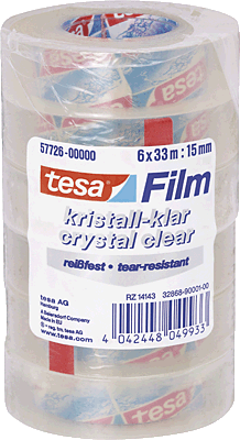 Tesa Klebeband 33m:15mm/57726-00000-01 33mx15mm kristall-klar Inh.6