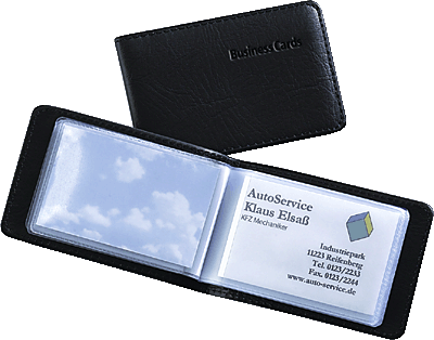 Sigel Visitenkartenbox/VZ170 90 x 58 mm schwarz, matt Lederoptik, für 40 Karten