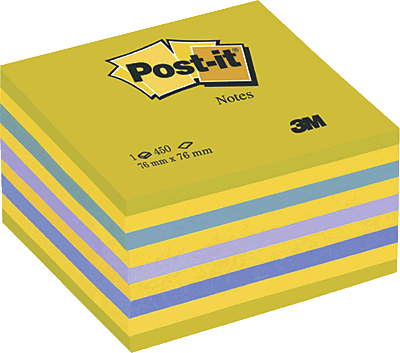Post-it Haftnotizwürfel/2028NB 76x76 mm neonblau Inh.450 Blatt