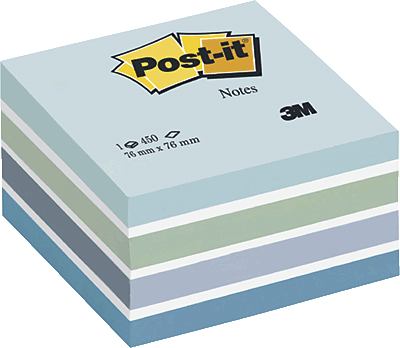 Post-it Haftnotizwürfel/2028B 76x76 mm pastellblau Inh.450 Blatt
