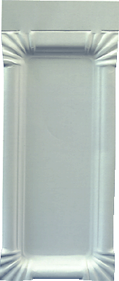 Papstar Pappteller m. Anfasser /11716 8x21cm weiß Würstchenpappen 8x21cm Inh.20