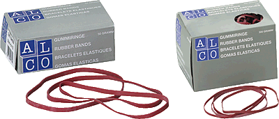 Alco Gummibänder im Karton/757-2 200x6 mm rot Inh.500 g