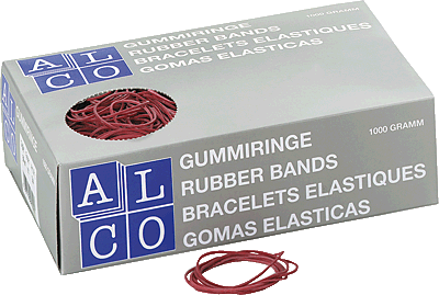 Alco Gummiringe im Karton/744 Ø 50 mm rot Inh.1000 g