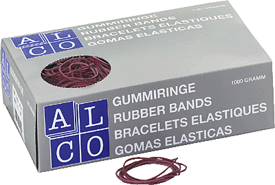 Alco Gummiringe im Karton/745 Ø 65 mm rot Inh.1000 g