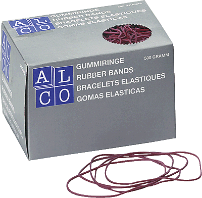 Alco Gummiringe im Karton/740 Ø 65 mm rot Inh.500 g