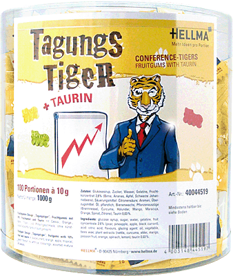 Hellma Fruchtgummi Tagungs Tiger /40044518 Inh.100 Tütchen