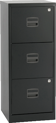 Büroschubladenschrank/PFA3F433 H1015xB413xT400 mm schwarz