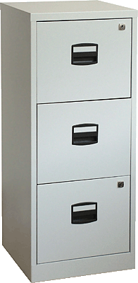 Büroschubladenschrank/PFA3F445 H1015xB413xT400 mm lichtgrau