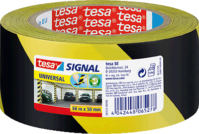Tesa Signal Markierungsklebeband Universal gelb/schwarz/58133-00000-00 66m:50mm