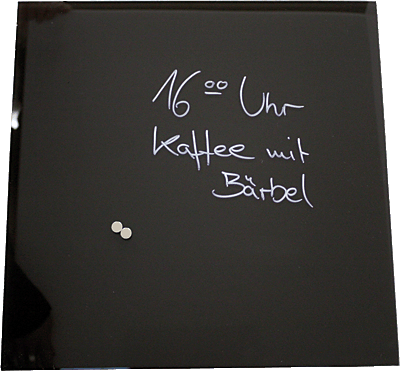 M&M Glas-Magnettafel schwarz/08540401SP 35 x 35 cm