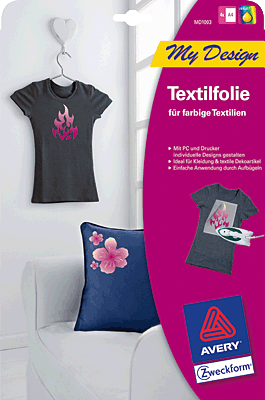 Avery Zweckform T-Shirt Folie für farbige Textilien/MD1003 DIN A4 Inh.4 Blatt