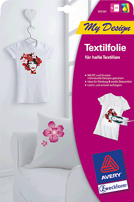 Avery Zweckform T-Shirt Folie für helle Textilien/MD1001 DIN A4 Inh.5 Blatt