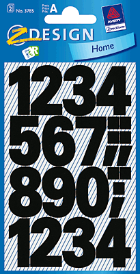 Avery Zweckform Zahlenetiketten/3785 25 mm schwarz wetterfest Inh.0-9