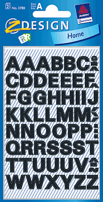 Avery Zweckform Buchstabenetiketten A-Z/3780 10 mm schwarz wetterfest Inh.A-Z