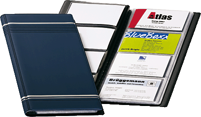 Durable Visitenkartenbuch VISIFIX/8581-07 250x118mm dunkelblau Softeinband Inh.für 96 Karten