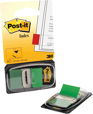 3M Post-it Index /680-3 25,4x43,2 mm grün Inh.50