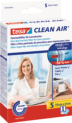 Tesa Feinstaubfilter CleanAir f. Laserdrucker,Größe S/50378-00000-00 100x80mm ws