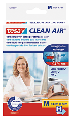 Tesa Feinstaubfilter für Laserdrucker, Größe: M/50379-00000-00 140 x 70 mm weiß
