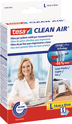Tesa Feinstaubfilter für Laserdrucker, Größe: L/50380-00000-00 140 x 100 mm weiß