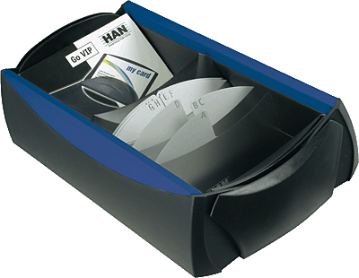 HAN Visitenkartenbox VIP/2000-34 schwarz/blau Kunststoff
