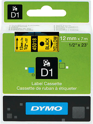 Dymo Schriftbänder D1/S0720580 schw./gelb 12x7