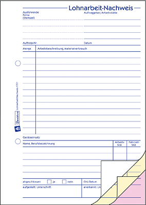 Zweckform Lohnarbeitsnachweis/1771 DIN A5 selbstdurchschreibend Inh.3x 40 Blatt