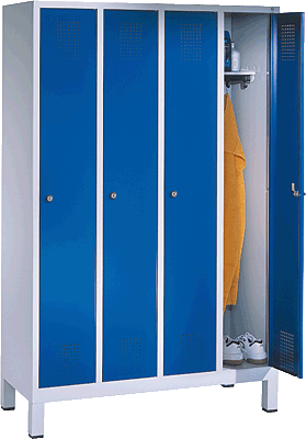 EVOLO Garderobenschrank/48010-40-7035 H185xB119xT50 cm lichtgrau/blau