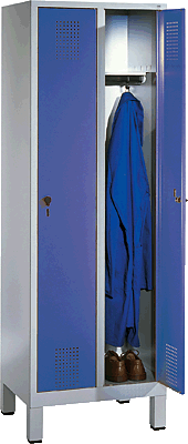 EVOLO Garderobenschrank/48010-20-7035 H185xB61xT50 cm lichtgrau/blau