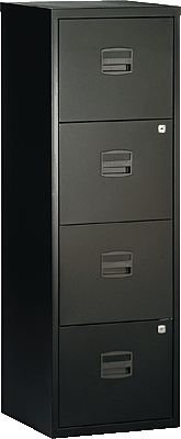 Light Büroschubladenschrank /PFA4F433 H1283xB413xT400 mm schwarz