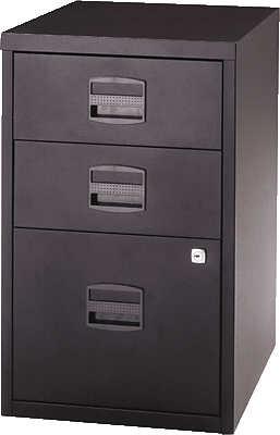 Light Büroschubladenschrank /PFA3433 H672xB413xT400 mm schwarz