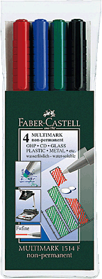 Faber-Castell Multimark Non-Permanent F/151404 sortiert Inh.4