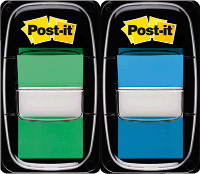 Post-it Index Set/I680-GB2 25,4x43,2 mm grün/blau Inh.2x50