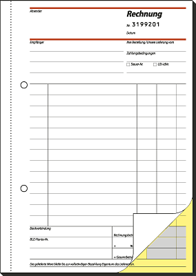 Sigel Rechnungsbücher m. fortlaufender Nummerierung/SD131 A5 weiß/gelb 2x50 BL