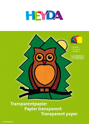 Heyda Transparentpapier/2048021 24,5x34 cm sortiert 40 g/qm Inh.10 Blatt