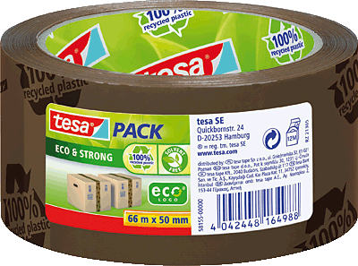 Tesapack Packband Eco & Strong ecoLogo bedruckt/58155-00000-00 50mmx66m braun