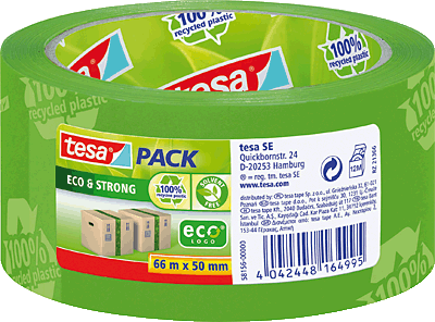 Tesapack Packband Eco & Strong ecoLogo bedruckt/58156-00000-00 50 mm x66 m grün