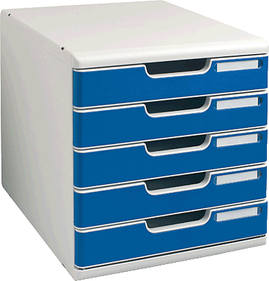 Multiform Büroboxen Modulo SYSTEM 2 A4/03014003 lichtgrau/blau Inh.1