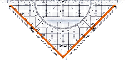 Rotring Geo-Dreieck Hypotenuse 23 cm mit 20 cm Skalierung, mit Griff/S0903950