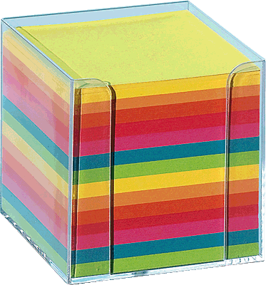 Folia Zettelbox glasklar farbig/9902 95x95x95 mm