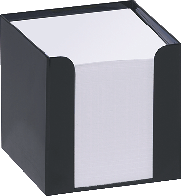 Folia Kunststoffzettelbox schwarz/9910-A 95x95x95 mm