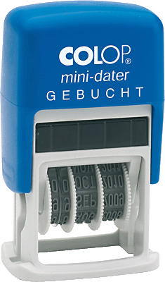 Colop Datum- und Textstempel MiniDater S 160/L3/S160/L3 Datum 4 mm Abdruck blau / rot Gebucht