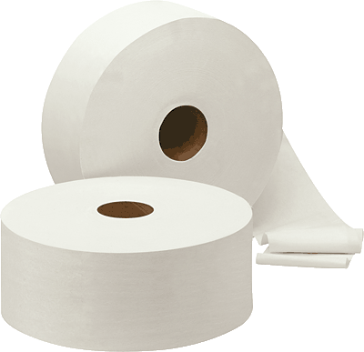 Toilettenpapiere Mini-Jumbo-Rollen, 2-lagig, 150 m/150M 9,5x25 cm weiß Inh.12