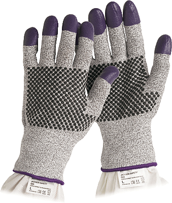 Jackson Safety Schnittfeste Handschuhe G60 PURPLE NITRILE/97430 Gr. 7 schwarz/weiß meliert