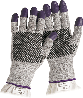 Jackson Safety Schnittfeste Handschuhe G60 PURPLE NITRILE/97433 Gr. 10 schwarz/weiß meliert