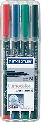 Staedtler Folienschreiber 317/317 WP4 M sortiert Inh.4