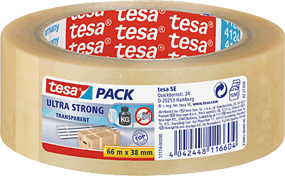 Tesa Packband PVC  transparent/57174-00000-02 38mm x 66m