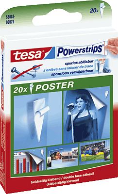 Tesa Powerstrips Poster/58003-00079-00 weiß Inh.20 Strips