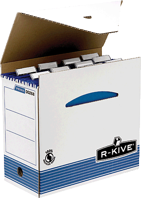 Fellowes Archivbox für Hängeregistraturen R-Kive/0026801 B159xH320xT310 mm blau/weiß